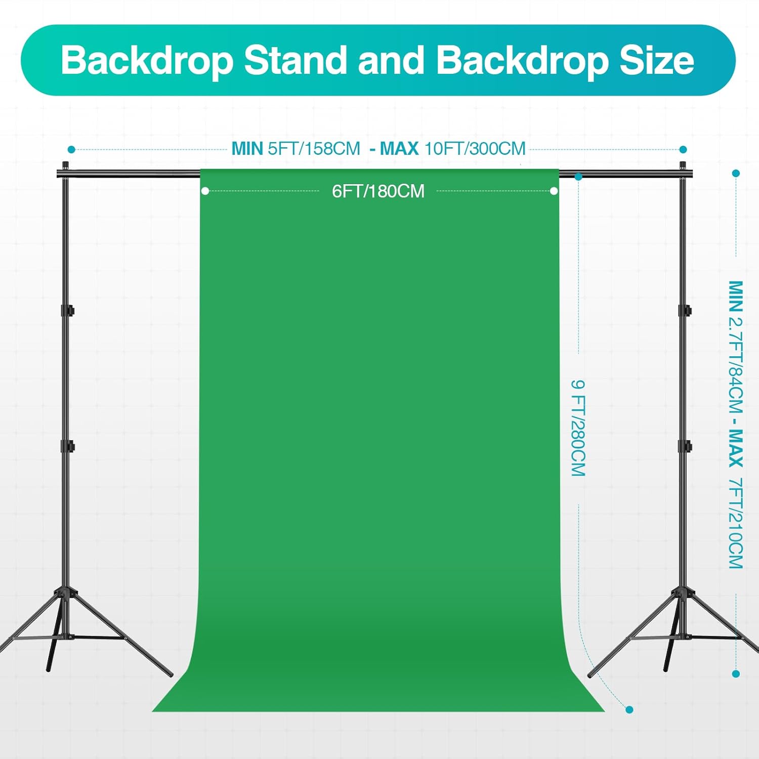 EMART 7 x 10ft Backdrop Support System with Sand Bag, Photography Lighting Kit with 45W CFL Bulb*12, 6 * 9ft Backdrop *3, Umbrellas&Softbox Lighting Kit for Studio Recording, Portrait&Video Shooting