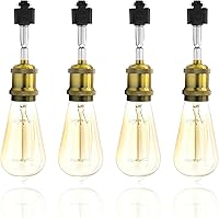 Vista 9 de Cabezales de luz de pista E26 tipo H, cabezales de iluminación de riel de dirección, luces LED ajustables regulables para cocina, estilo retro