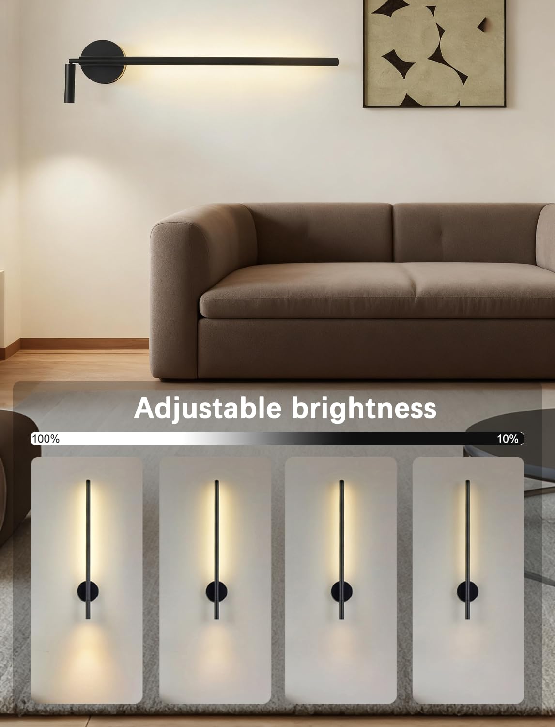 Wandleuchte Ohne Stromanschluss Dimmbar RGB Farbwechsel Akku Wandlampe mit Touch Control & Fernbedienung Kabellos Leselampe, 6000mAh Abnehmbare Batterie, USB Aufladbare, für Schlafzimmer Wohnzimmer