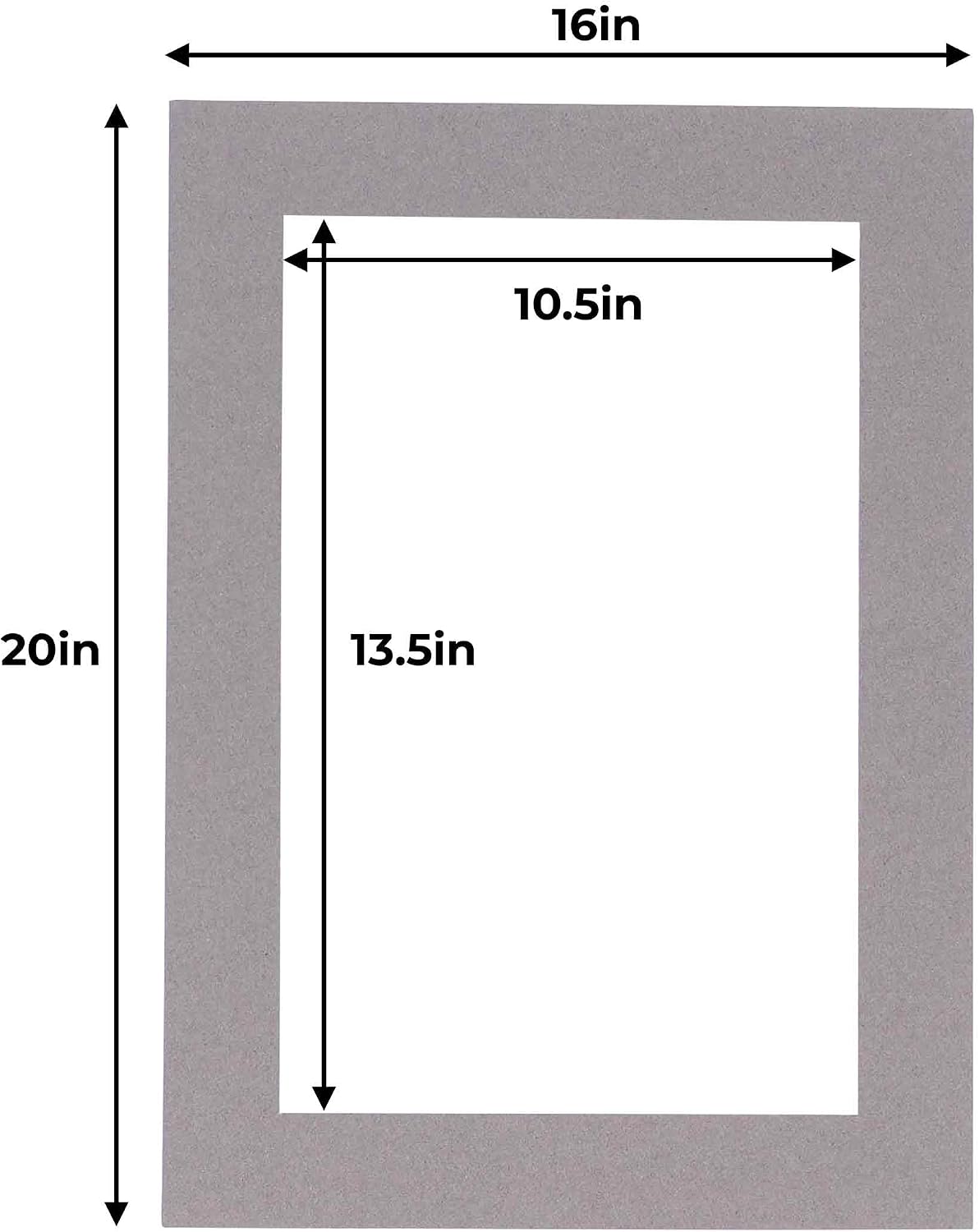 Poster Palooza 16x20 Mat for 11x14 Photo - Charcoal Matboard for Picture Frames Measuring 16 x 20 Inches - Bevel Cut Matte to Display Art Measuring 11 x 14 Inches - Acid Free - ONE MAT
