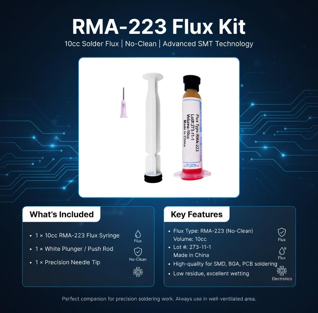 80W Digital LCD Soldering Iron Kit – Adjustable Temperature 356°F-896°F, Fast Heating, 3 Tips, Solder Wire, No-Clean Flux Paste, Iron Stand – Complete Electronics PCB Repair Tool 110V/220V