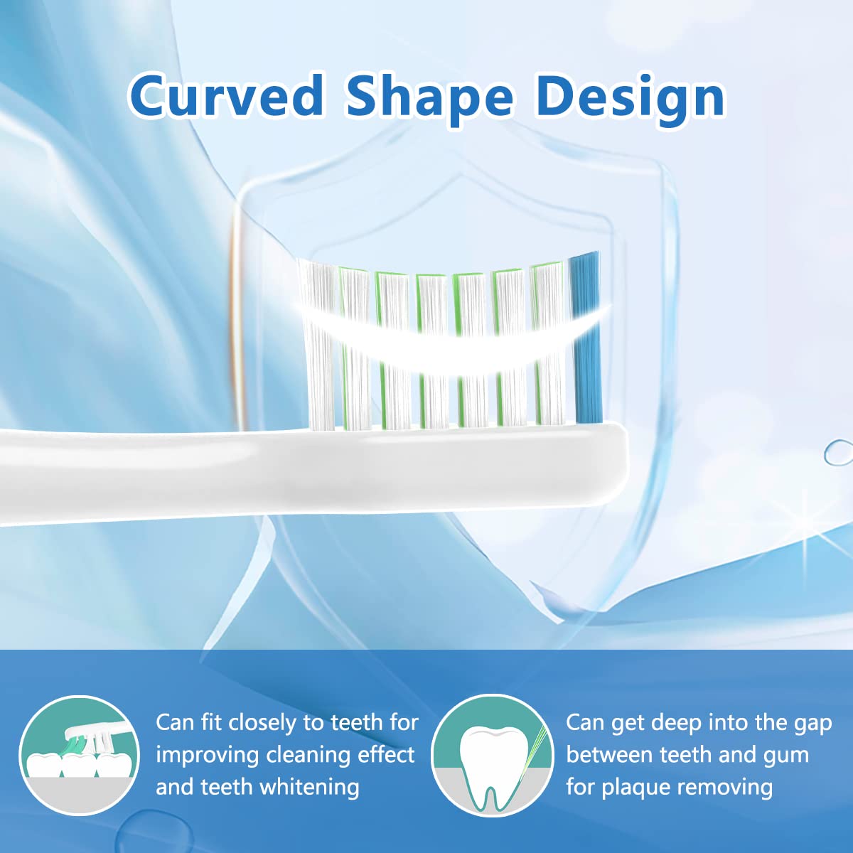 Cabezales de repuesto compatibles con Smile Bright Platinum Sonic para cepillo de dientes eléctrico, paquete de 10, color blanco
