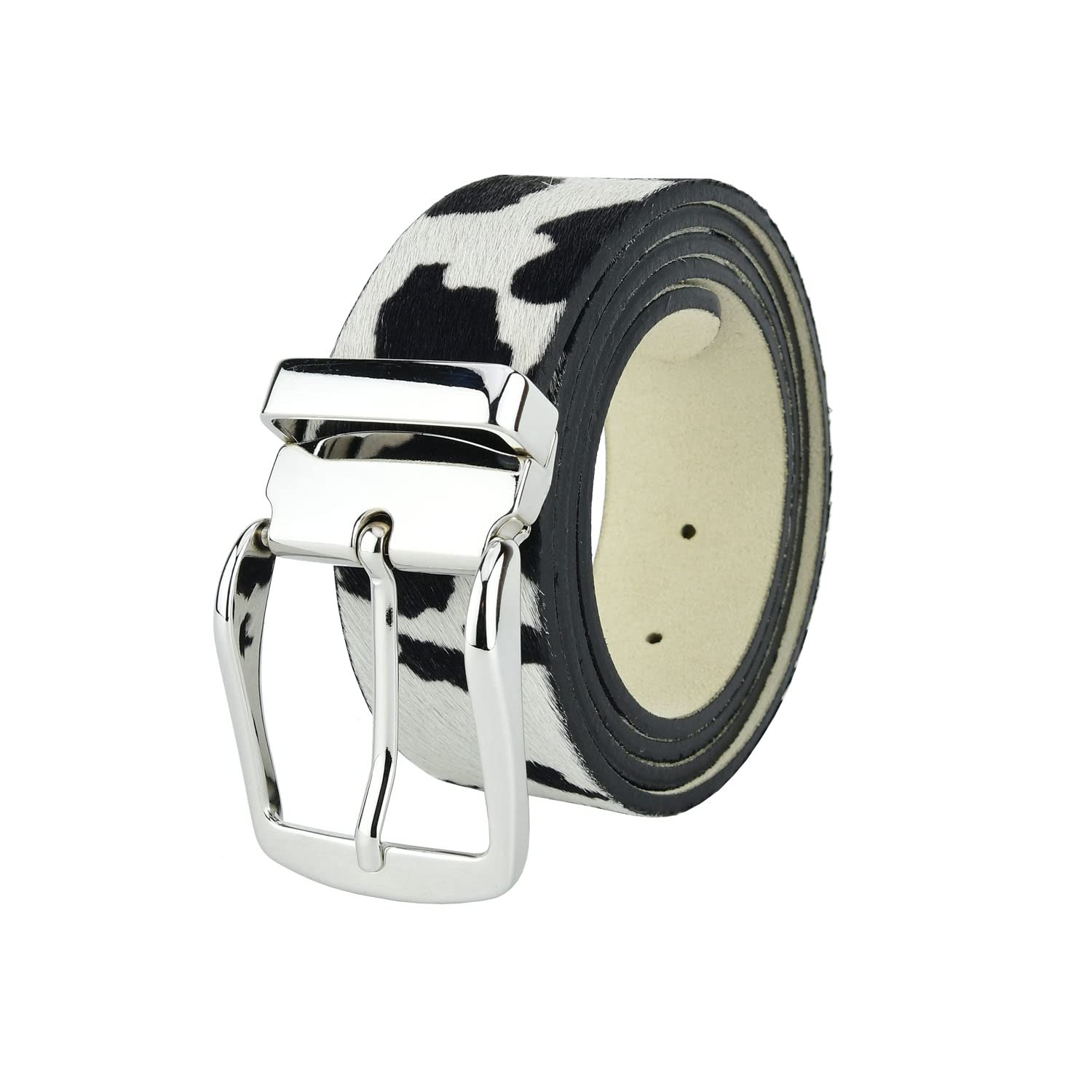 UPGRADE 3STYLE Genuine Horse Leather Belt Can be Shortened without Screws. Eco Cardboard Packaging and Cotton Bag, Made in Italy, Black, 120 cm