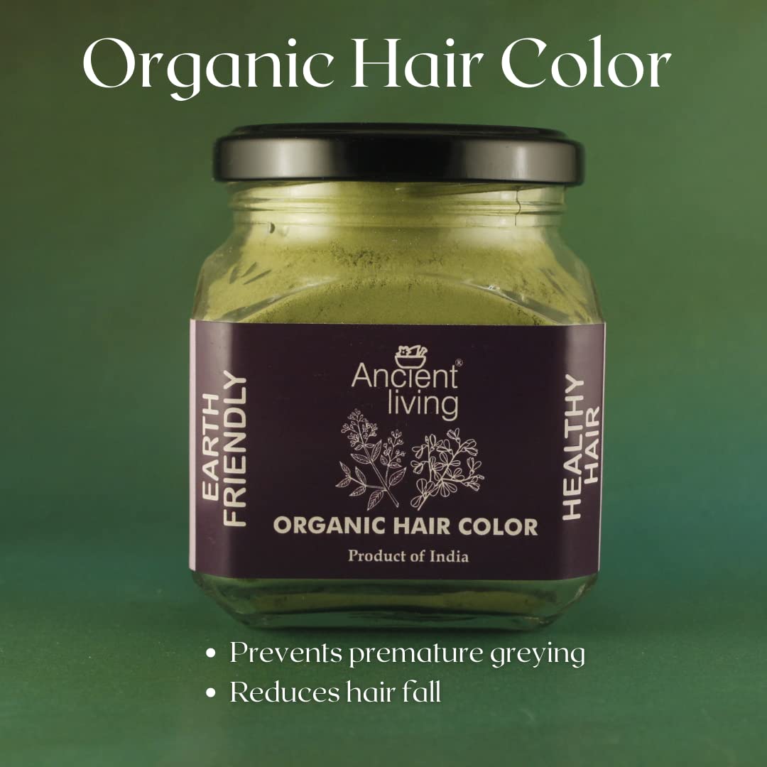Ancient Living Organic Black Hair Color Pure Henna and Indigo Leaf Powder 100 gm Jar | Anti-Dandruff & Hair Strengthening | All Hair Types | Men & Women | Sulfates &Parabens Free | - Image 5 thumbnail