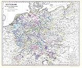  Historische Karte: DEUTSCHLAND zur Zeit der Hohenstaufen und bis 1273 (Plano): Das römisch-deutsche Reich und das Herrschaftsgebiet von Barbarossa (Friedrich I.)