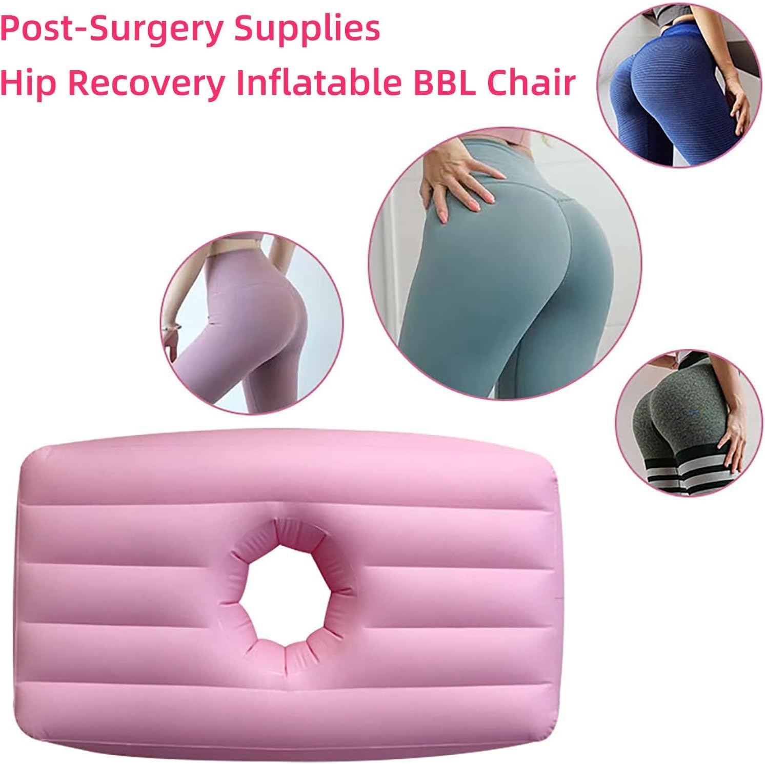 thicvalley Matelas Gonflable BBL après Chirurgie, Oreiller de lit BBL après Chirurgie pour Les Fesses, lit de récupération brésilien avec Trou pour Dormir après Une Chirurgie des Fesses