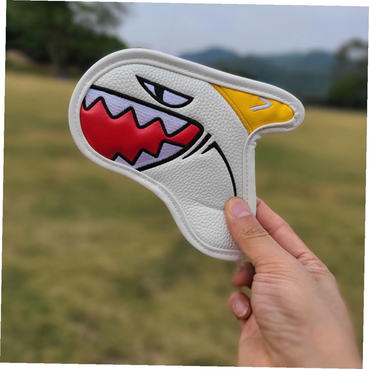Cabilock 9Pcs Golf Club Covers Set White Shark Iron Cover Professional Decorative Putter Driver for Golf Accessories