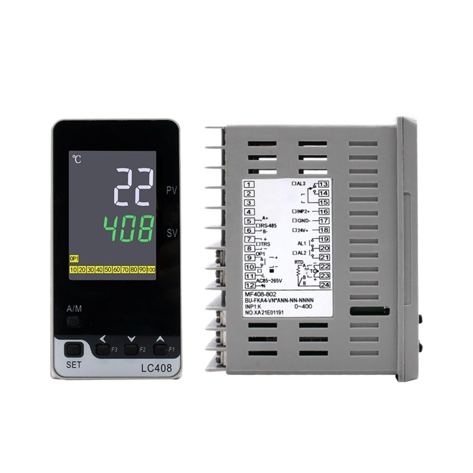 BALYDLUL 1pcs Temperature Controller 48 * 96 Input SSR Relay 4-20mA 0-10V Output Regulator RS485 Digital Controller(SSR Out 2Alarms)