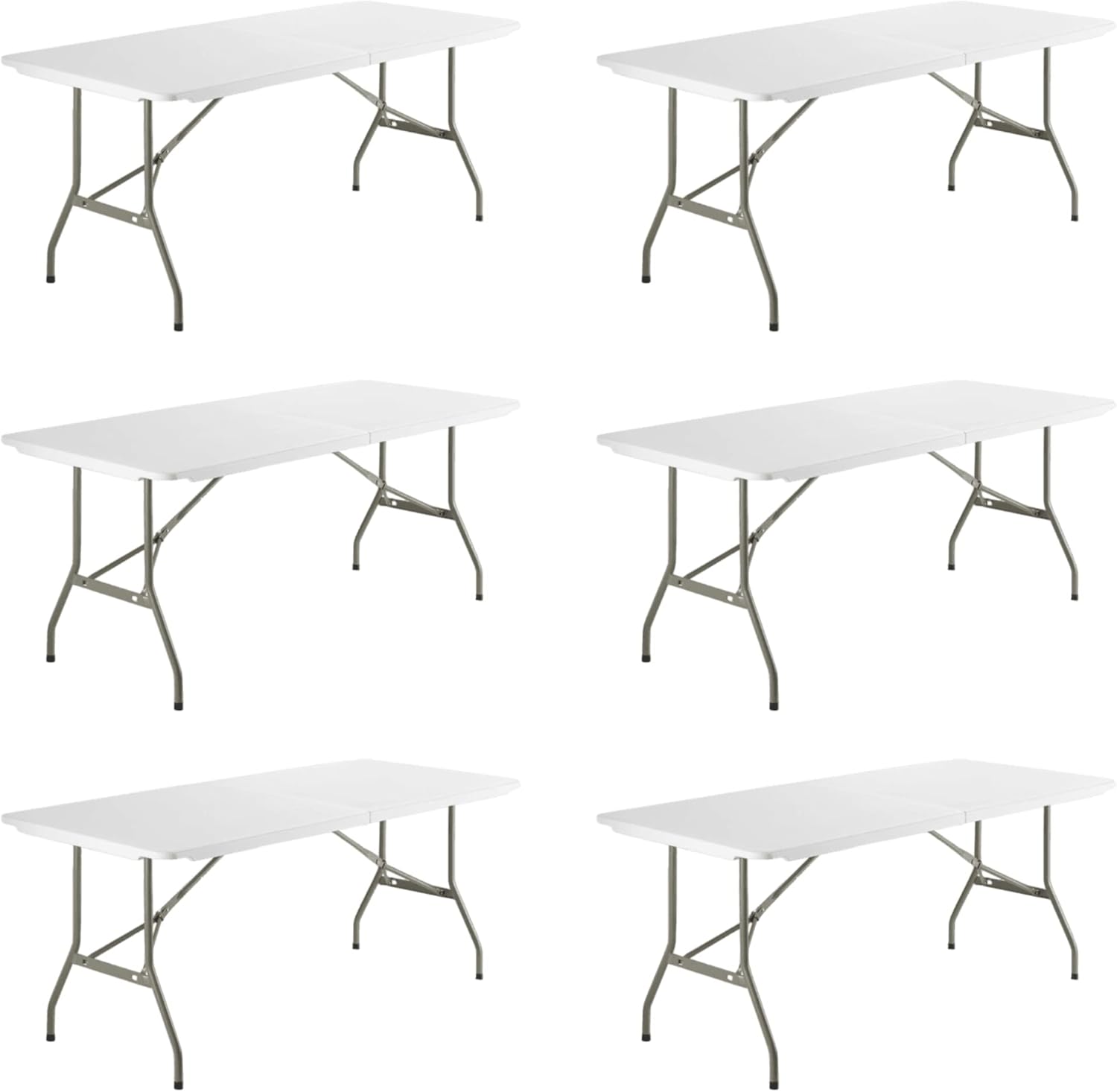 6 Pack 72" X 30" HeavyDuty Granite White Plastic Bi