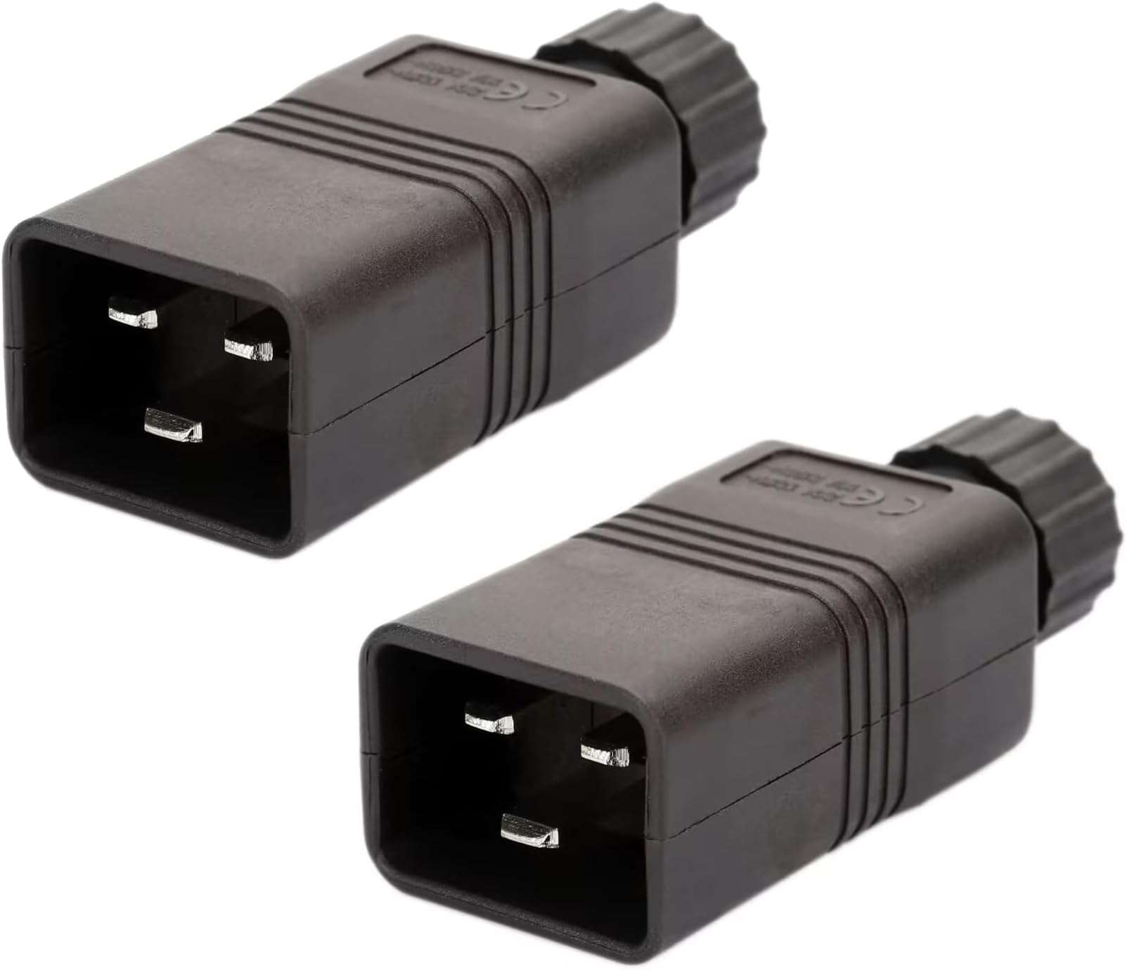 (2 Pack) IEC 320 C20 Rewirable DIY Power Plug Adapter,Toptekits C20 Screw Lock AC Plug,16A 250V 20A/125V AC Power Connector