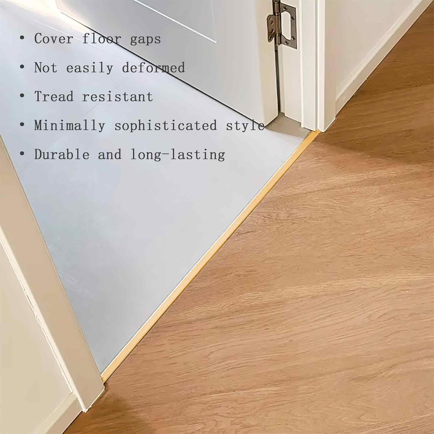 6 Pcs Aluminum T Molding Floor Transition Strip, 48" x 0.78" Aluminum Floor Transition Trim, Flat Threshold for Joining Vinyl, Tile, Wood Flooring Gaps (Gold, 6pcs, 4ft x 0.8in)