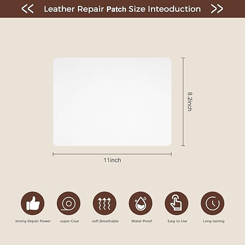 Miniatura 80 de Cinta de parche de reparación de cuero para sofá, sofá autoadhesivo grande, asiento de automóvil, silla de oficina, muebles de cuero, kit de parches