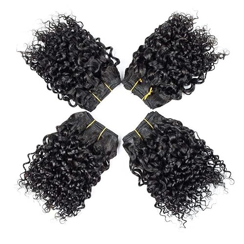 Miniatura 2 de Paquetes de cabello humano rizado ondulado 4 paquetes cortos de 8, 8, 8, 8 pulgadas, paquetes de ondas de agua 10A brasileño 100% sin procesar,