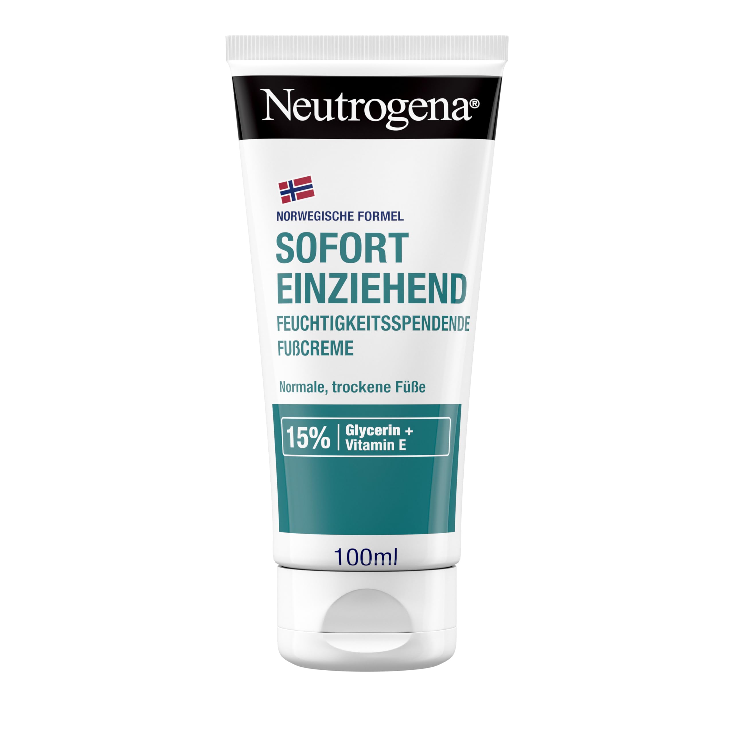 Neutrogena Fußcreme – Sofort einziehende Fußpflege, Norwegische Formel, 24h Feuchtigkeit, 100 ml
