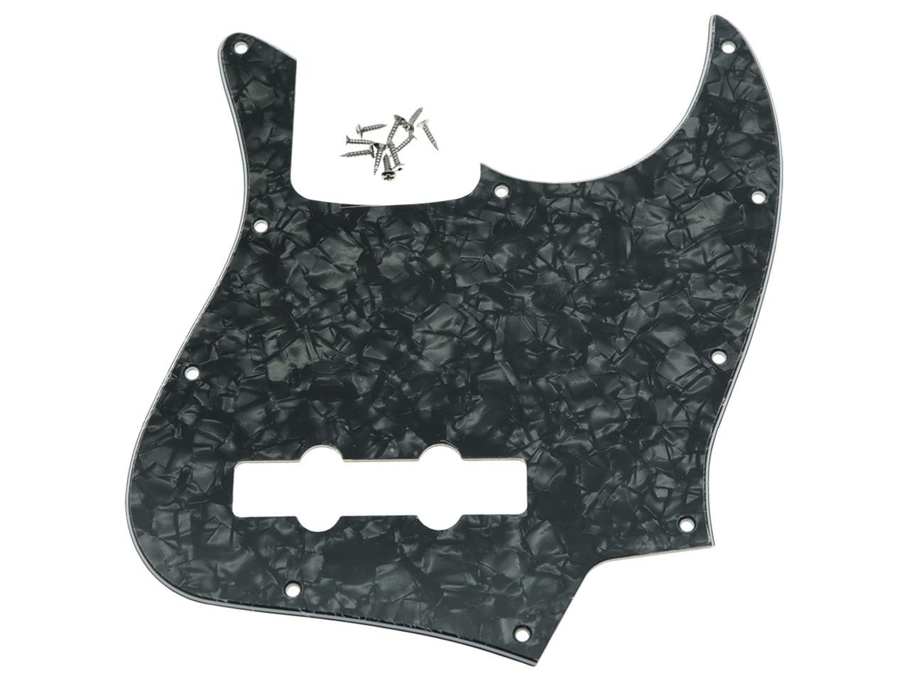 KAISH 4 String J Bass Style Pickguard Bass Pick Guard Scratch Plate for USA/Mexico Jazz J Bass Black Pearl