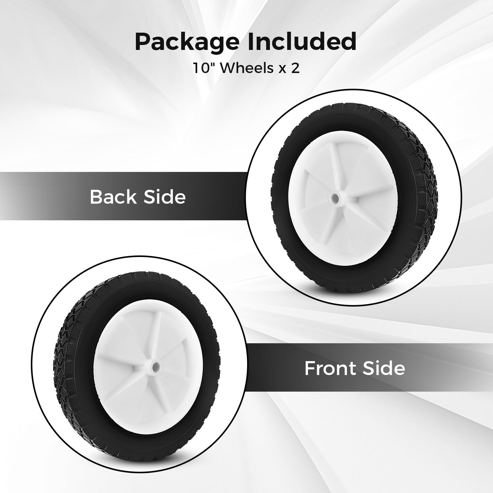 budrash 72-110 Wheels Replaces for Oregon, 10 Inch Universal Wheels Tires Fits for Lawn Mower, BBQ Grills, Radio Flyer Wagon, Hand Truck, Utility Cart, 2 Pack, 10"x1.75"