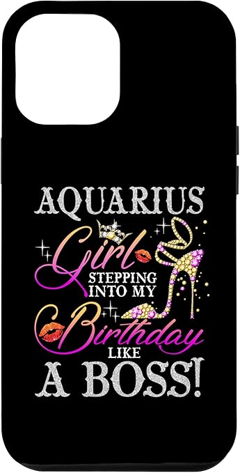 iPhone 12 Pro Max Aquarius Birthday Queen Gifts Zodiac Aquarius Girl Womens Case