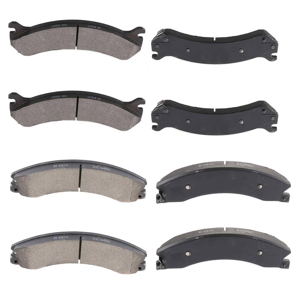 cciyu D784 D1411 Front &amp; Rear Semi-Metal Disc Brake Pads Set w/Hardware Fit For Chevy Express 3500 09-17,For Chevy Express 4500 09-16,For GMC Savana 3500 09-17,For GMC Savana 4500 09-16