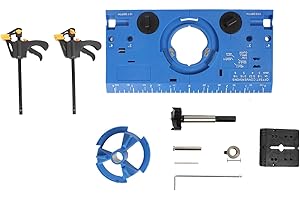 Kreg Hinge Jig Drill with Two Clamps Hinge Boring Hole Drill Guide Cutter Bit Set