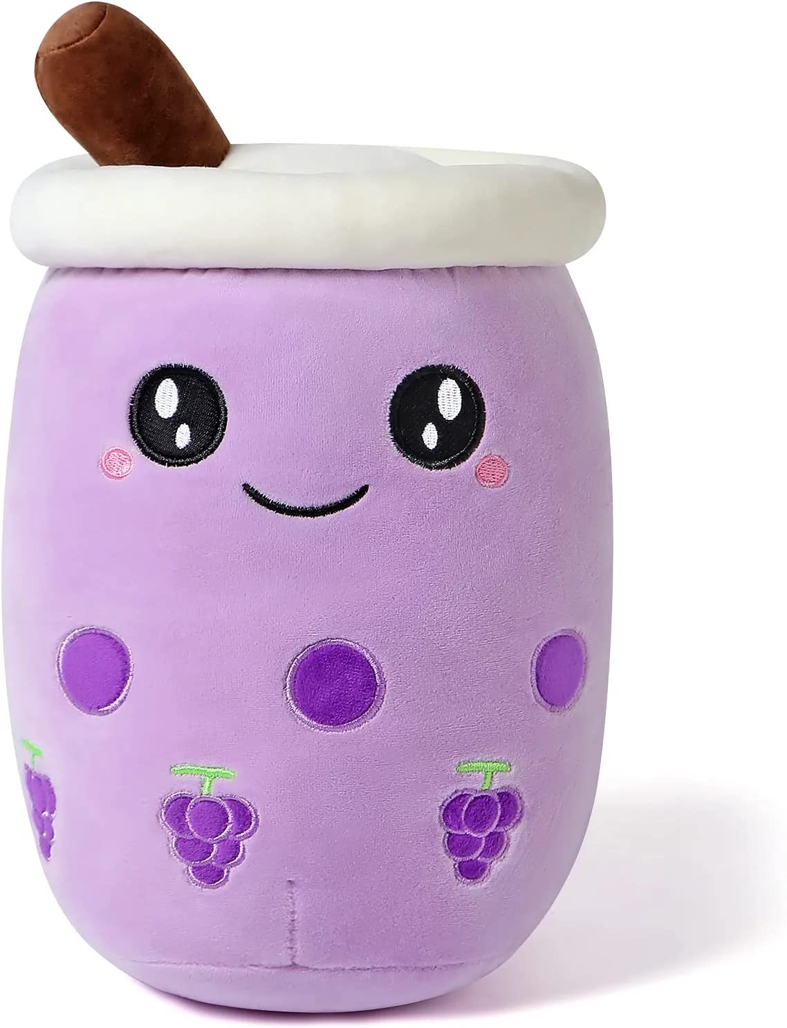 TechMax SolutionBubble Tea Stuffed Plush Pillow Pink Round Eyes Milk Tea Warm Plush Sleeping Pillow Children’s Gift Decorations