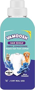 Vamoosh Hair Shield Fabric Conditioner 500ml – Liquid Fabric Softener that Repels Pet Hair from Clothes After Washing, Does Not Dissolve Hair – Blue Blossom Scent – Up to 16 Washes