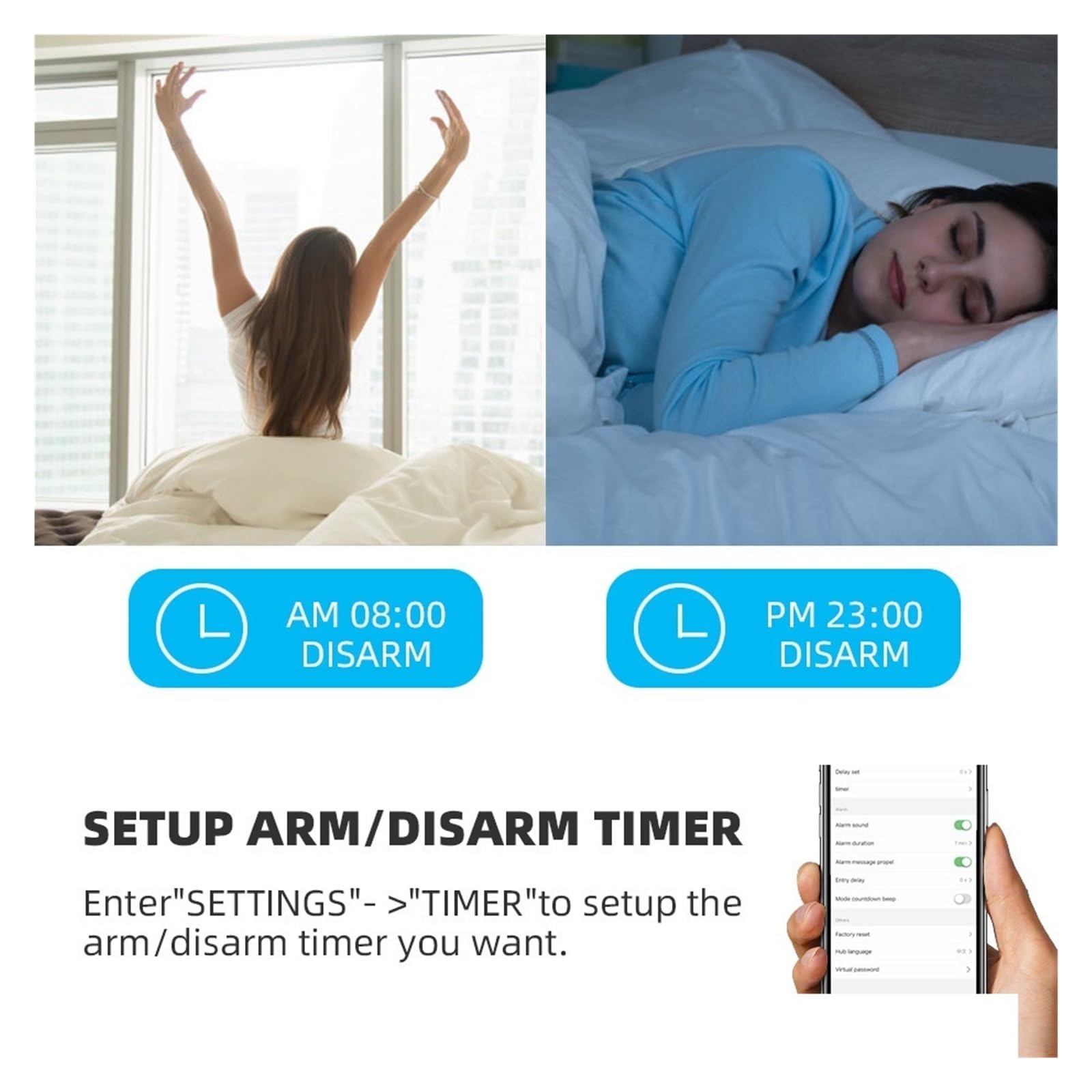 Domowy Bezprzewodowy System Alarmowy Syrena Czujnik Ruchu Włamywacza APP Zdalne Sterowanie