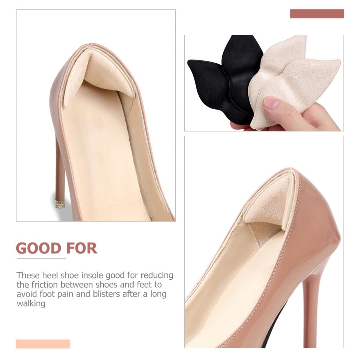 Baluue 24paare Selbstklebende Fersenschutzpolster Weiche Bequeme Fersenpolster Für Hohe Schuhe Verhindern Reibung Und Blasenbildung Geeignet Für High Heels Sneaker Und Mehr