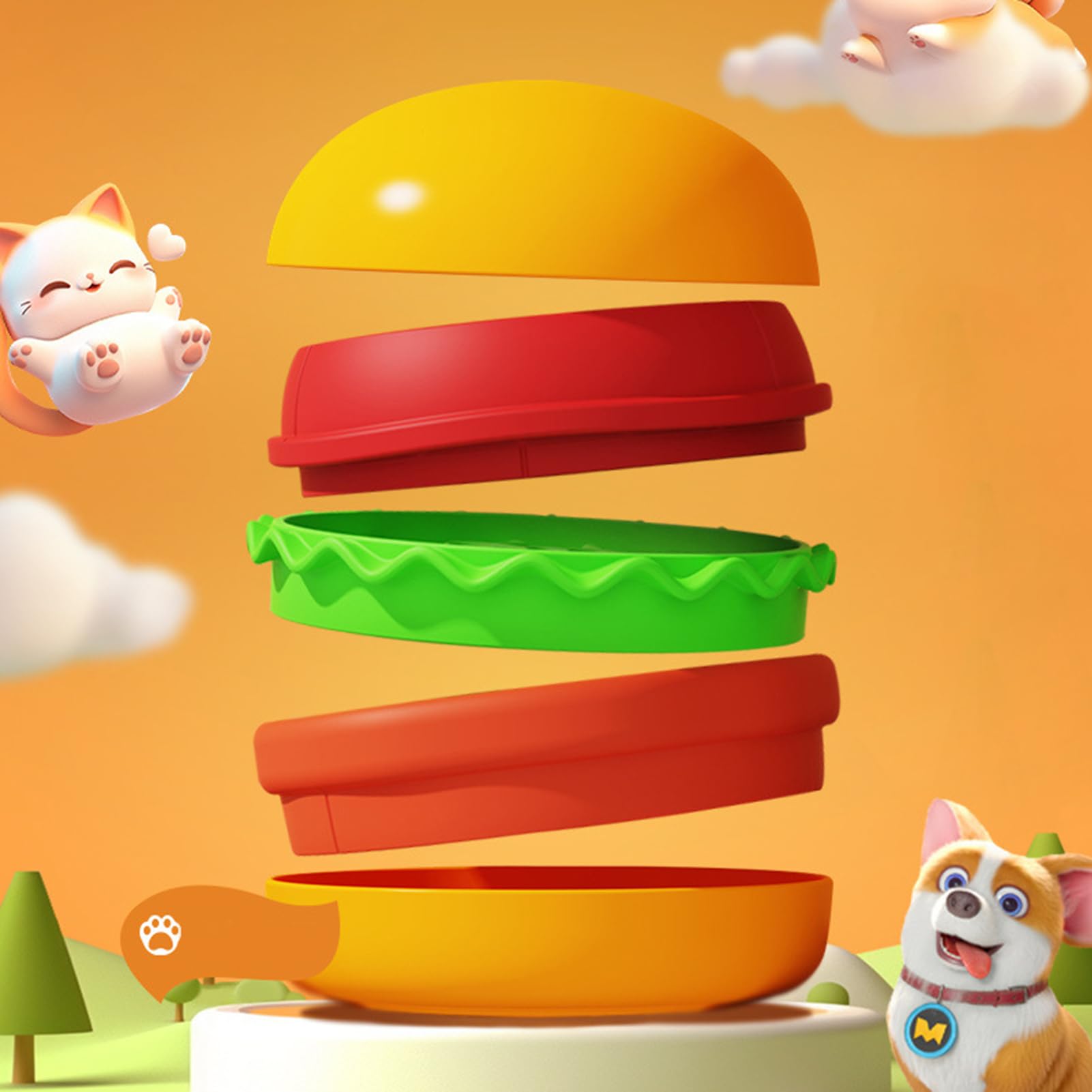 per cani che mangiano lento, per gatti con mangiatoia lenta, ciotole per | cani di taglia media | Hamburger Design Interactive Maze Great Treat Dispensher Dispensver per