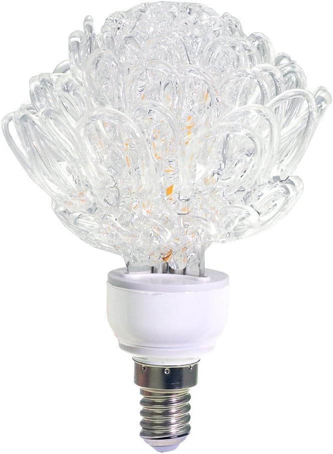 Decorative LED Glass “Flower” Light Bulb 100% Artisanal Handicraft, 2W E14 Warm White 2700k, Size: Φ90*120mm. Stylish décor idea for bar, Coffee Show, Restaurant