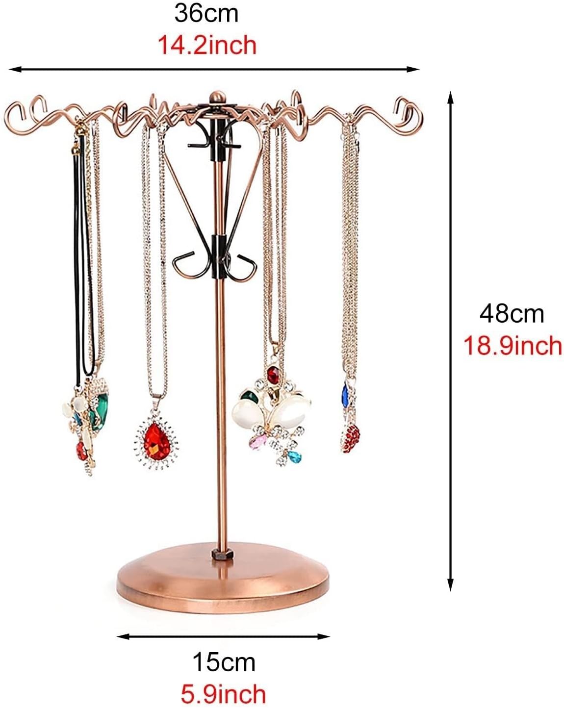 Makeup Organizer French Retro Accessories Display Holder Stand for Table Floor,Metal Small Organizer with 8 Hooks Perfect for Sunglasses,Rings,and Jewelry,Room Decor Convenience and Tidiness