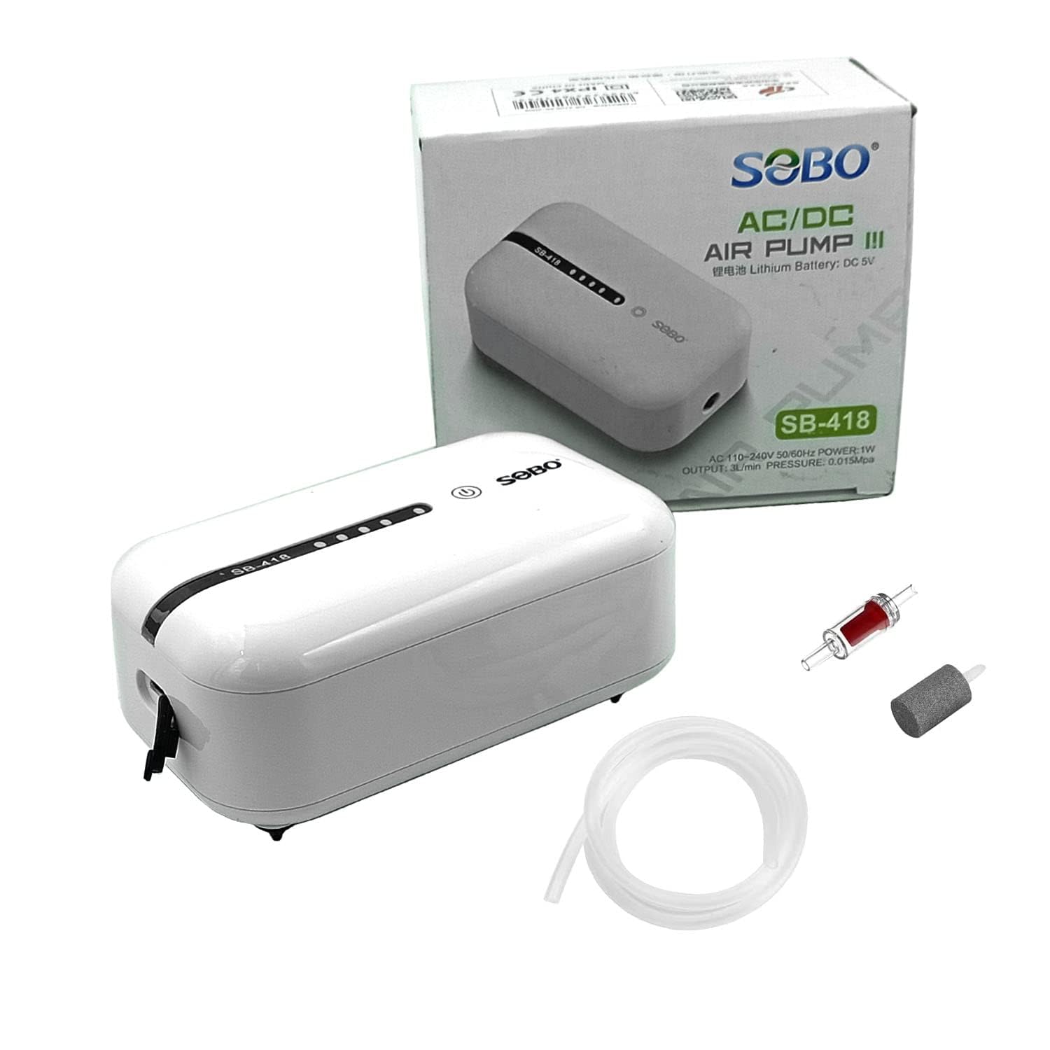 Jainsons Pet Product SOBO-SB-418-SINGLE Nozzle 1 WATT Aquarium Silent Air Pump, Rechargeable Powered Portable Air Pump for Fish Tanks, AC/DC Dual Mode Oxygen/Aerating Pump for Outdoor Fishing (B0CSPDV96S) Amazon Price History, Amazon Price Tracker