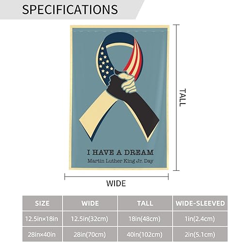 Miniatura 3 de Martin Luther King MLK - Bandera de jardín con texto en inglés "I Have A Dream", 12.5 x 18 pulgadas, banderas decorativas decorativas de doble cara