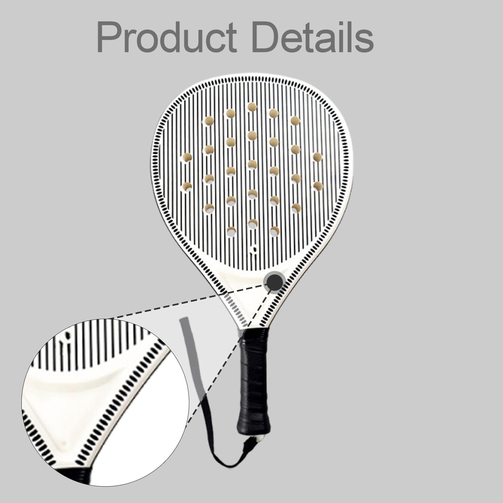 Pala de Pádel Robusta con Empuñadura Antideslizante Espuma de Absorción para Principiantes Adultos Entrenamiento Adecuada para Deporte en Exteriores Y