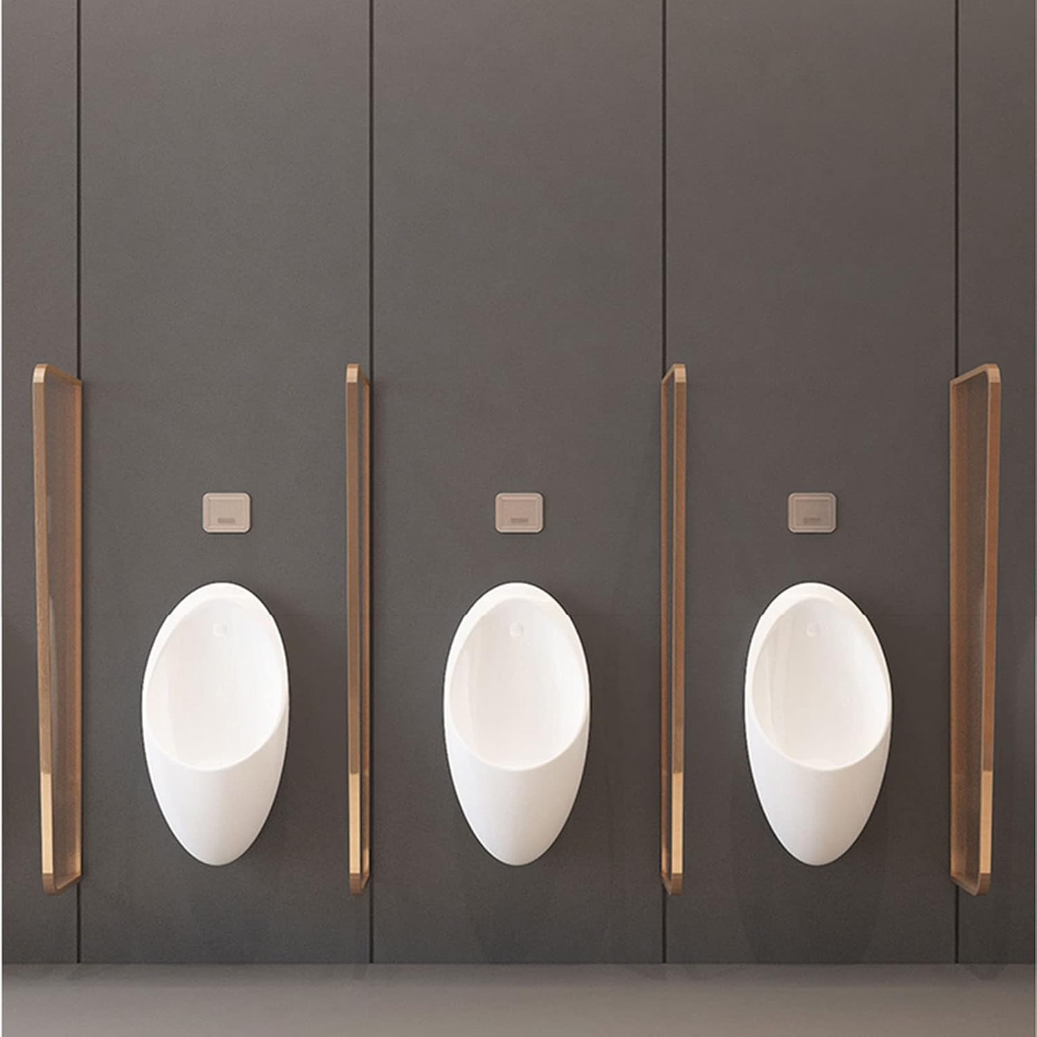 Urinal Privacy Screen Toilet Dividers Space Seperater, Toilet Partition Board Urinal Baffle Urinal Barrier, Tempered Glass Waterproof Privacy Screen, Commercial Part，Rose Gold 1 Piece