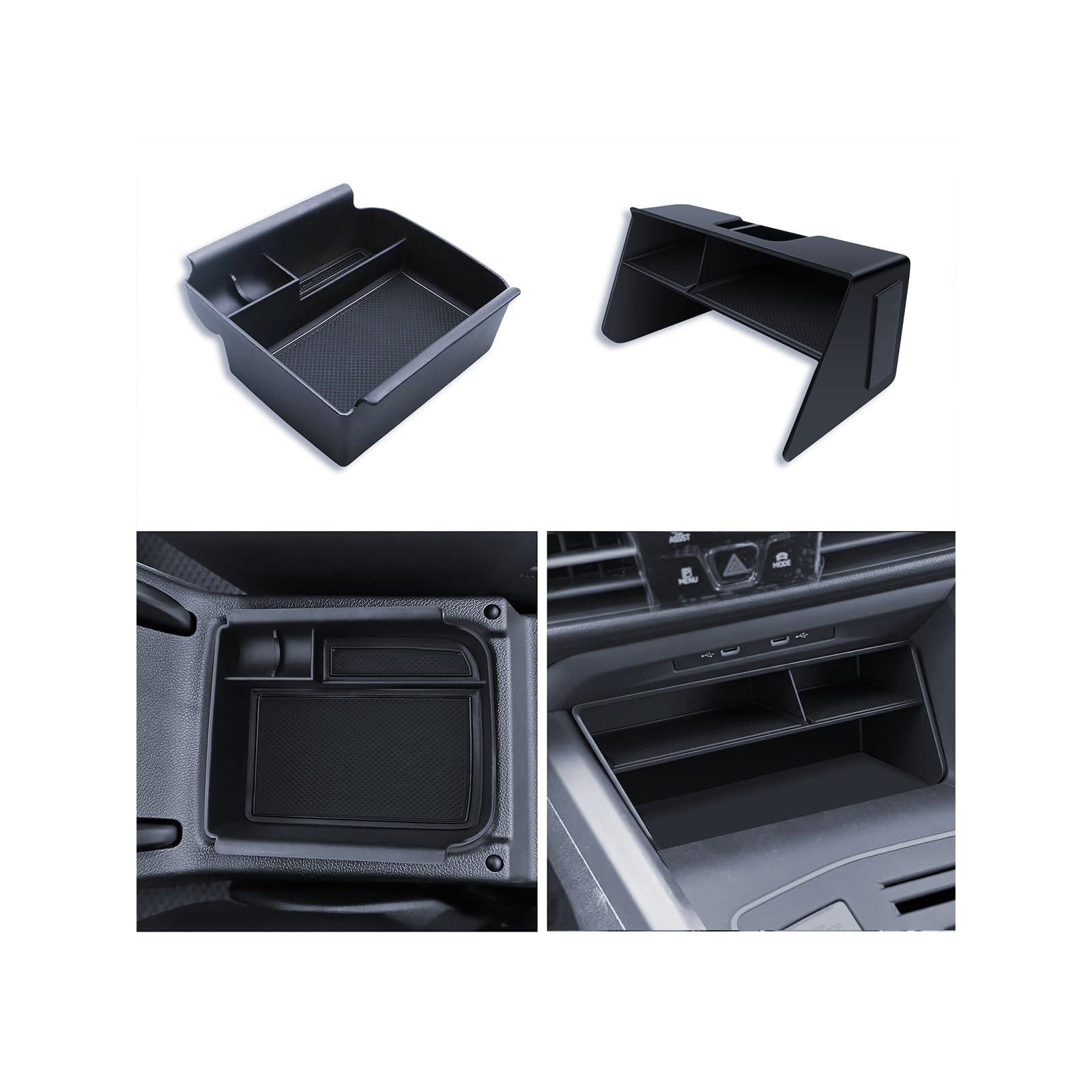 Set di 2 organizzatori per VW Golf 8.5 8 2020 – 2025, contenitore per braccioli + organizer per console centrale, VW Golf GTI, GTE, bracciolo centrale R-Line, accessori per vano portaoggetti, in