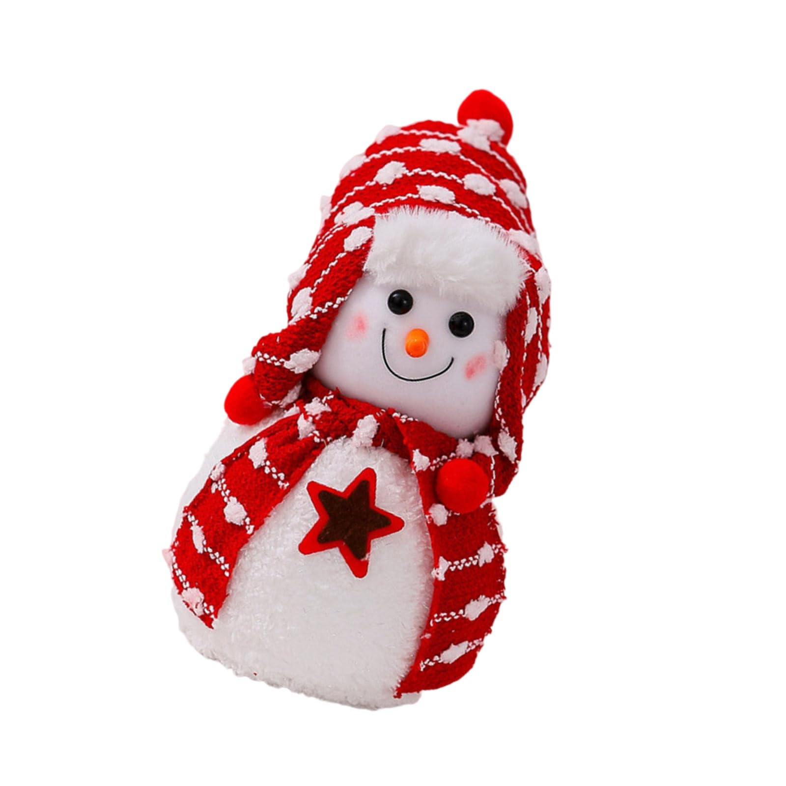 Poupée bonhomme de neige en peluche - Ornements de bureau - Jolies décorations de Noël pour l'extérieur et l'intérieur - Pour les vacances, les festivals, les mariages - Décoration de table en peluche