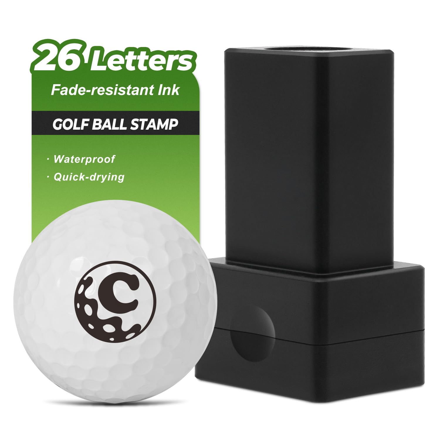 Golf Ball Stamp - Golf Accessories for Men - Personalized Golf Marker - Golf Ball Marker for ID - 26 Letters Golf Gifts for Men - Essential Golf Stuff - Durable Golf Stamp for Golfer, C