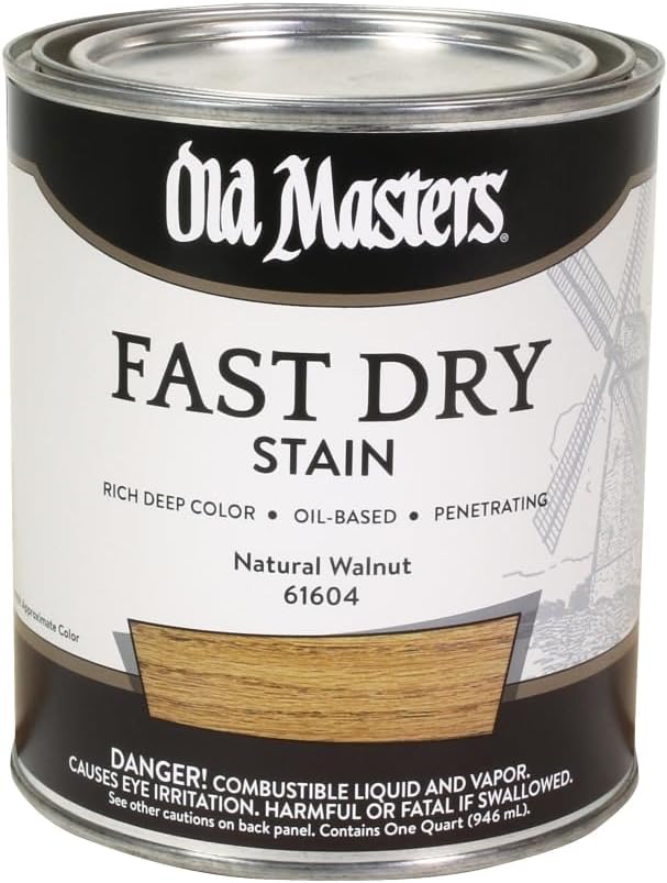 Old Masters 61604 Natural Walnut Fast Dry Stain, Oil Based, 1 Quart