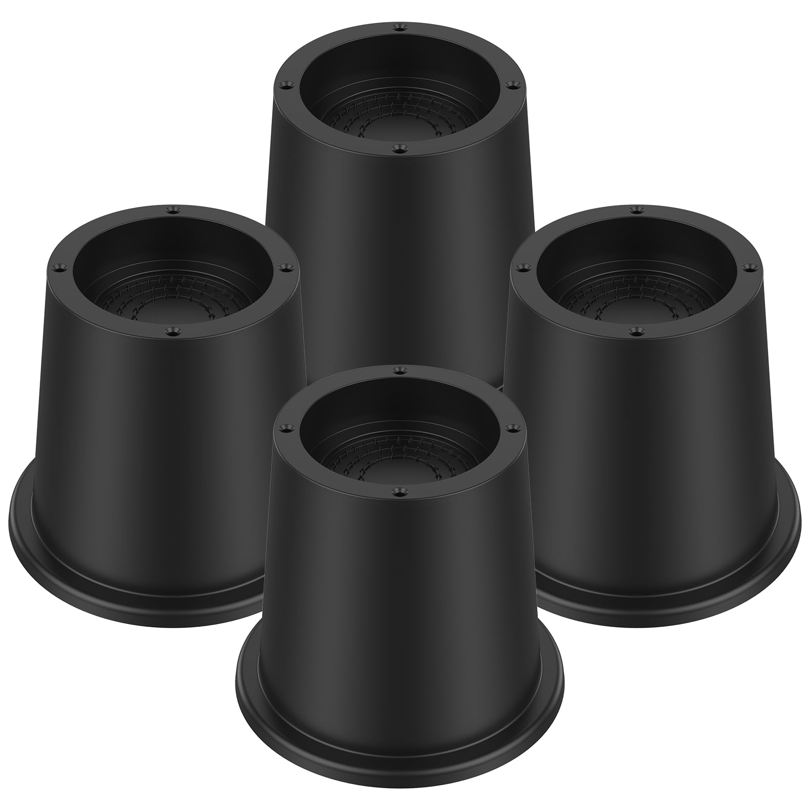 4Pcs Round Bed Riser Lift Height of 4 Inch Adjustable Furniture Risers Heavy Duty Riser with Strong Space Saving for Beds, Desk, Sofas, Tables, Chairs