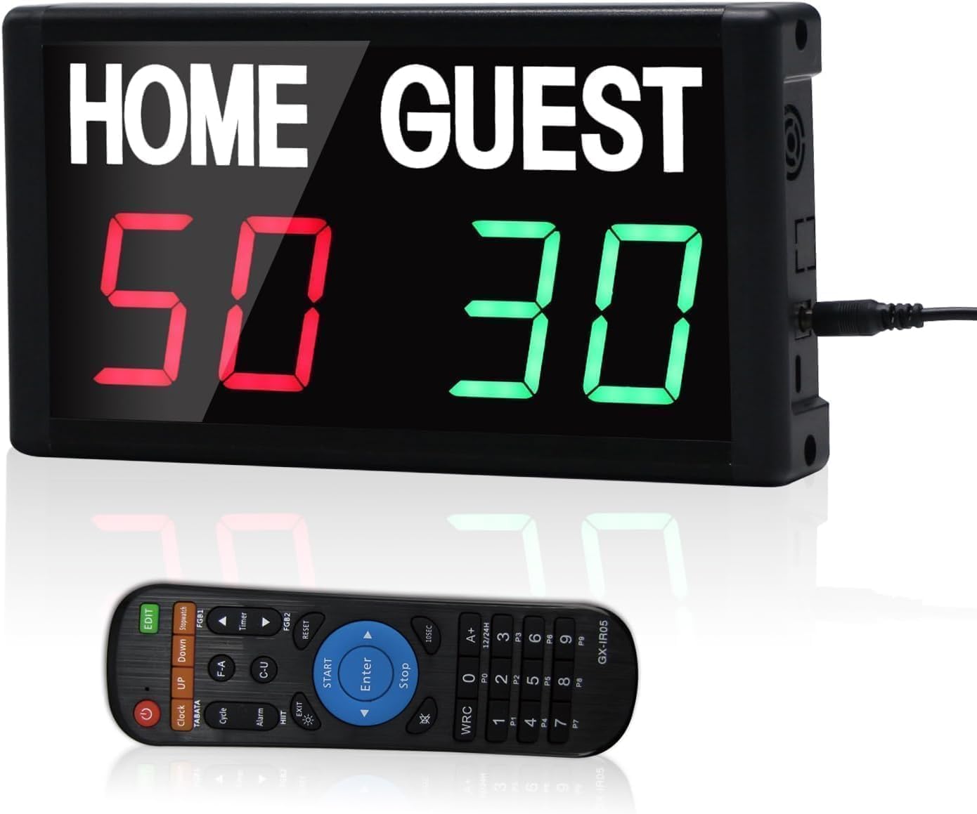 GAN XIN Marcador Digital, Marcador Electrónico LED Portátil con Control Remoto 1.8 Pulgadas Marcador Temporizador Digital para Baloncesto, Admite Competición Deportiva Indoor y Outdoor