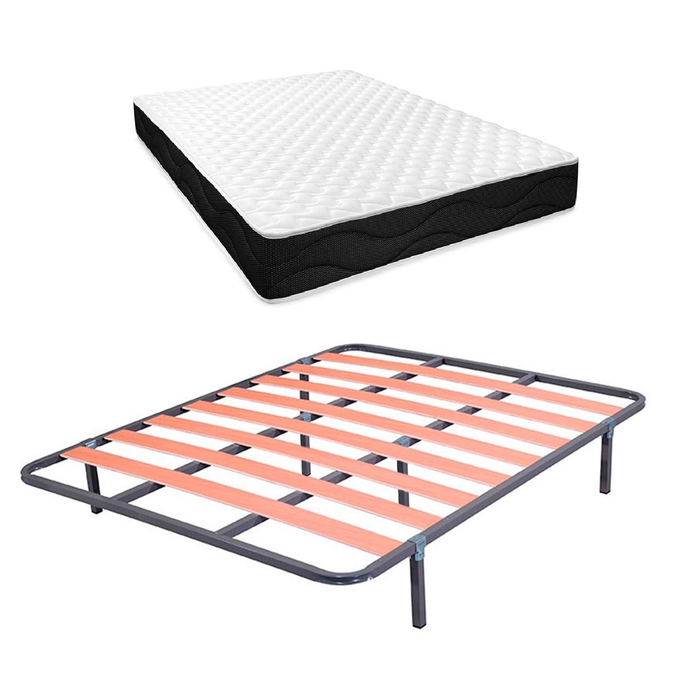 Lit complet Matelas Sommier à Lattes (en kit) - Livraison Gratuite