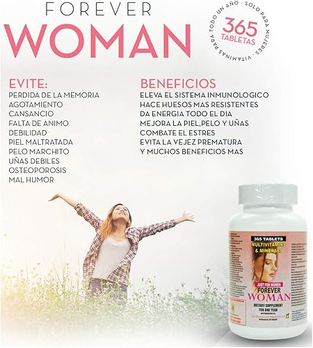 Miniatura 5 de Nutrisalud Products Multivitaminas Forever Woman 365 tabletas para todo un año. Especialmente para la Mujer, Combaten cansancio, aumentan la