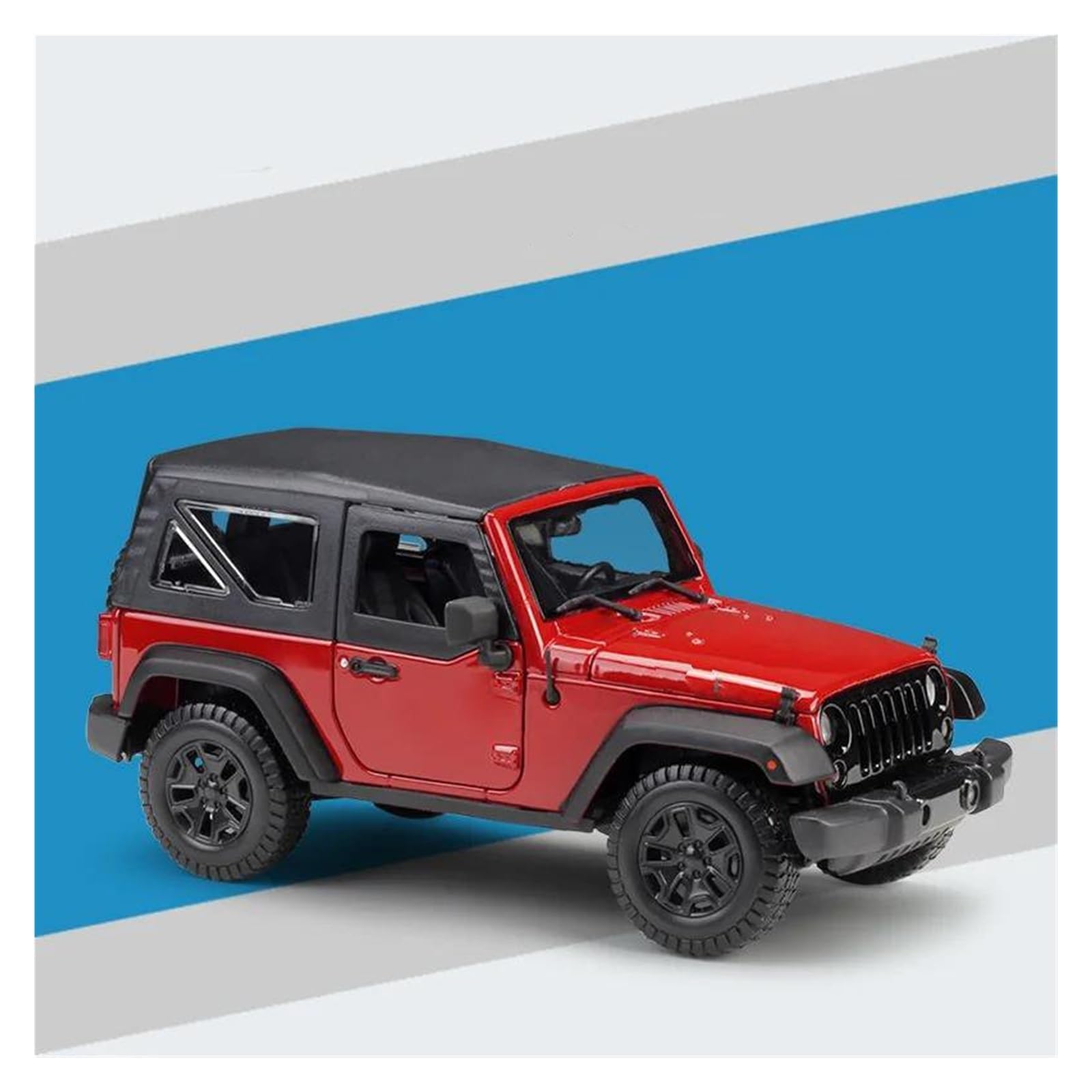 Btwodian Scale Model Car 1:18 For Jeep For Wrangler 2014 Alloy Car Model Collection Die Casting Desk Decoration(Red)