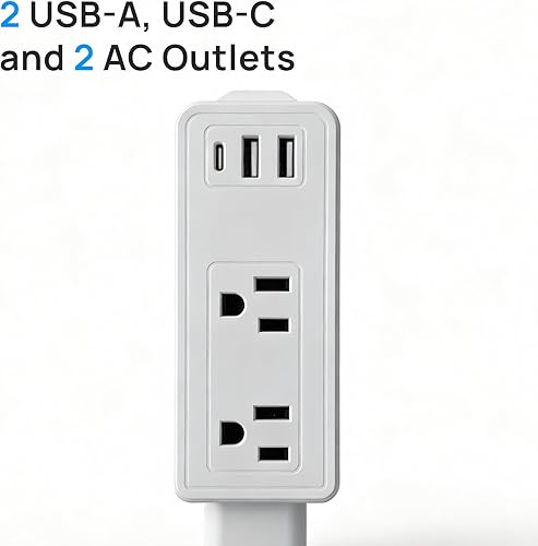 Miniatura 4 de Barra extensora de toma de corriente, cuenta con USB-A, USB-C y 2 salidas de CA, combinación libre, se extiende de 9 a 36 pulgadas, acceso a toma de