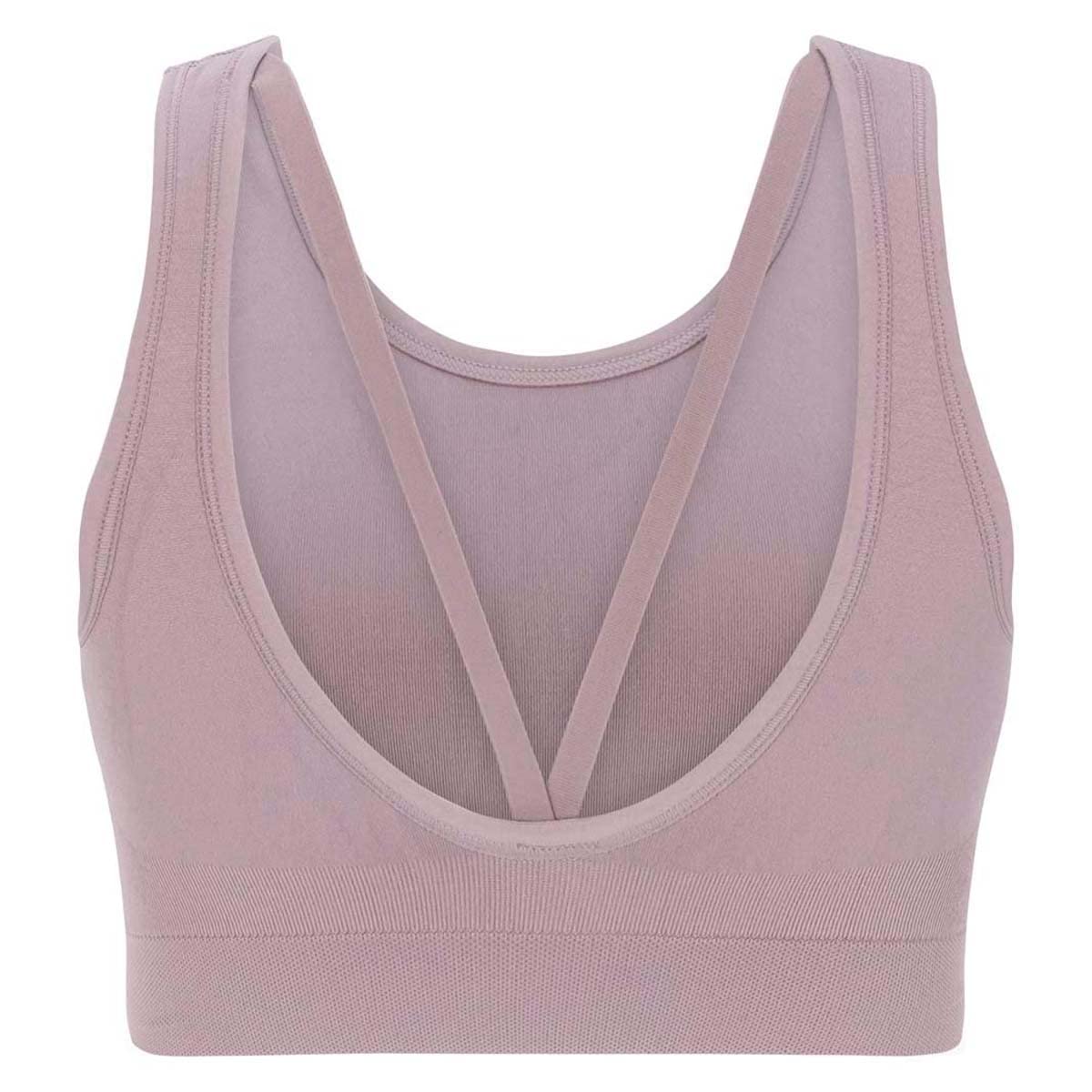 PUMA Damski bezszwowy biustonosz sportowy Asana z nadrukiem logo, Jasnopastelowy szary, S
