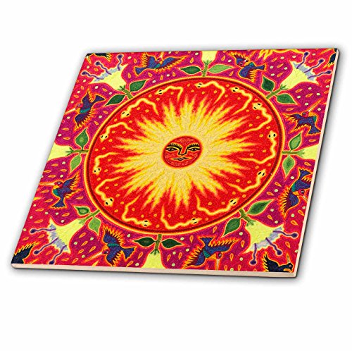 3dRose ct_92755_4 Folk Art, Huichol Art, Santa Fe, New Mexico-US32 JMR1119-Julien McRoberts-Ceramic Tile, 12-Inch
