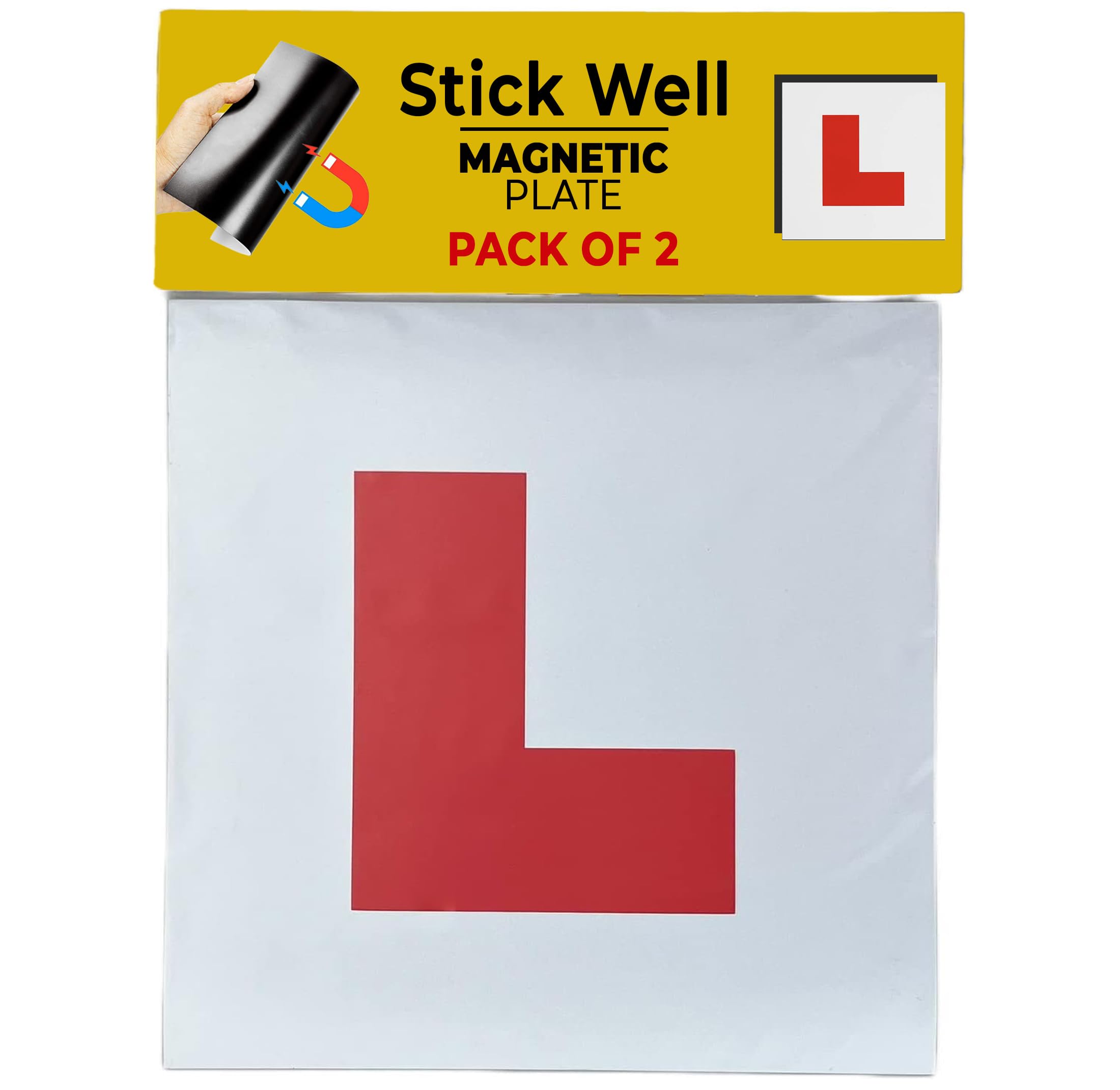 Extra Stong Fully Magnetic Red Car L-Plates and Green P Plate 3 Pack for car magnetic Extra Thick Strong Learner Plates, No Melting No Blow off Easy to Move without Scratching Painting off (Style 1)