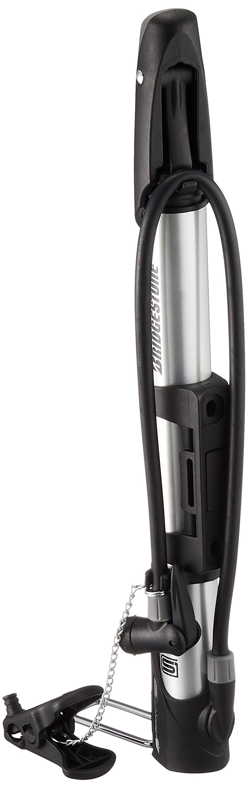 Bridgestone PM-GM06 P3915 A400300 Mobile Pump, Bicycle Air Pump, Silver with Adapter for Balls/Floats, Presta Type, American Style, English