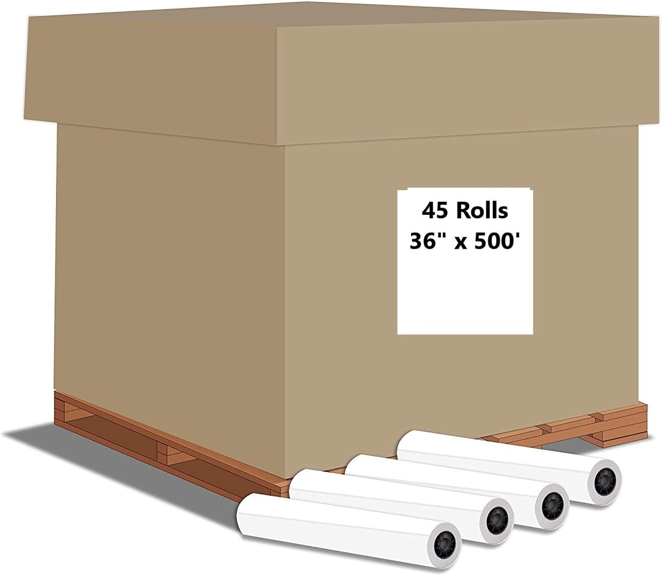 Wide Format Paper Bond Engineering Rolls (45 Rolls, 36 In x 500 Ft)