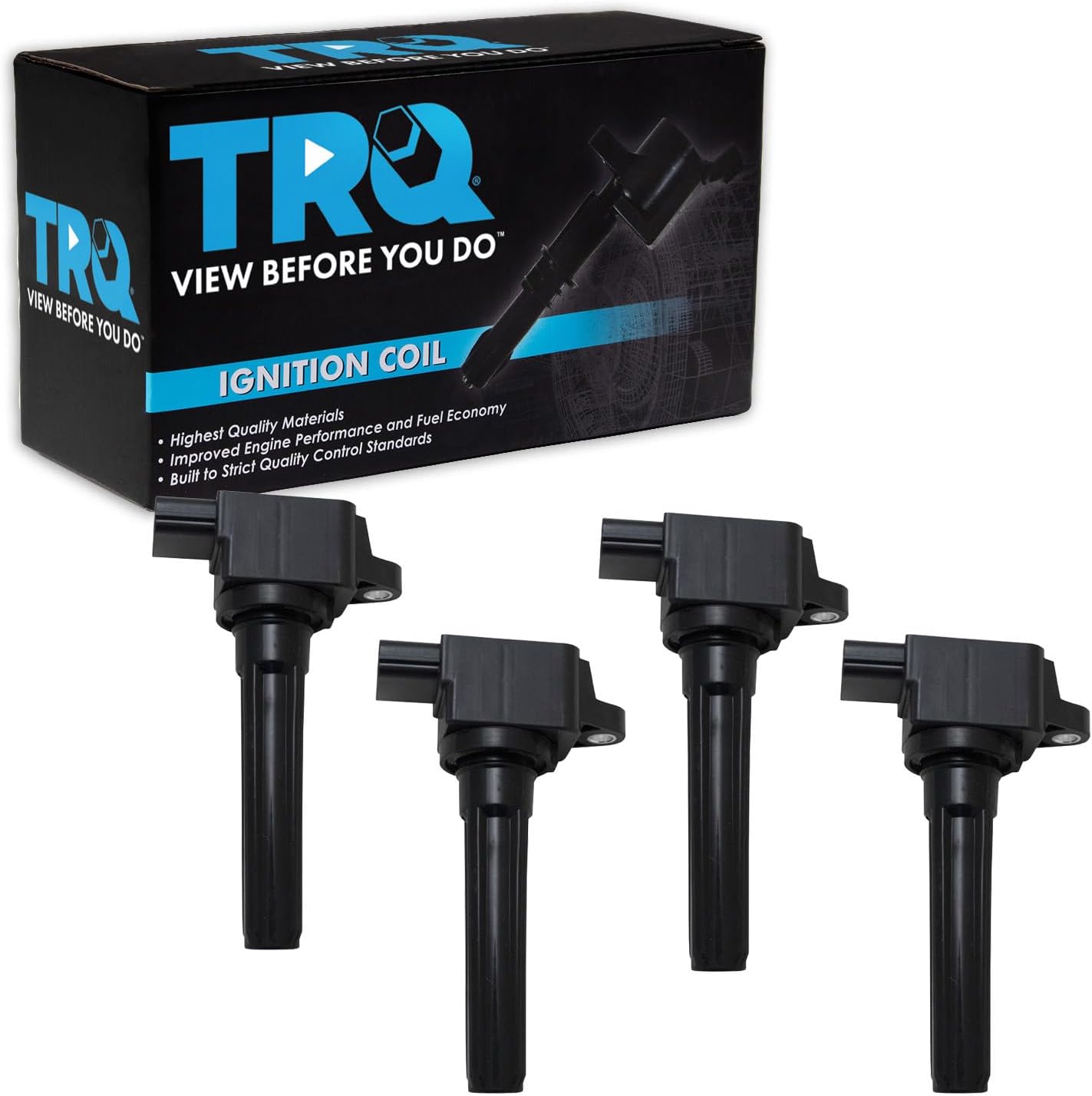 TRQ Ignition Coil Set (4) Compatible with 2008–2012 Mitsubishi Lancer
